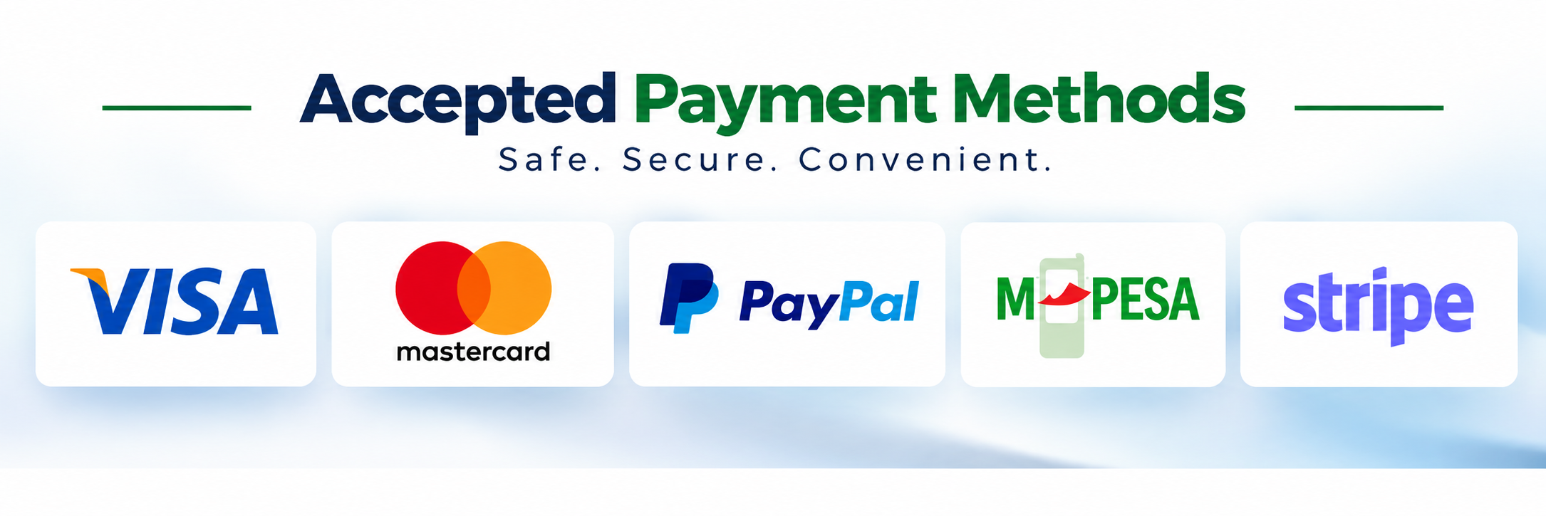 Accepted payment methods available through Esposearch